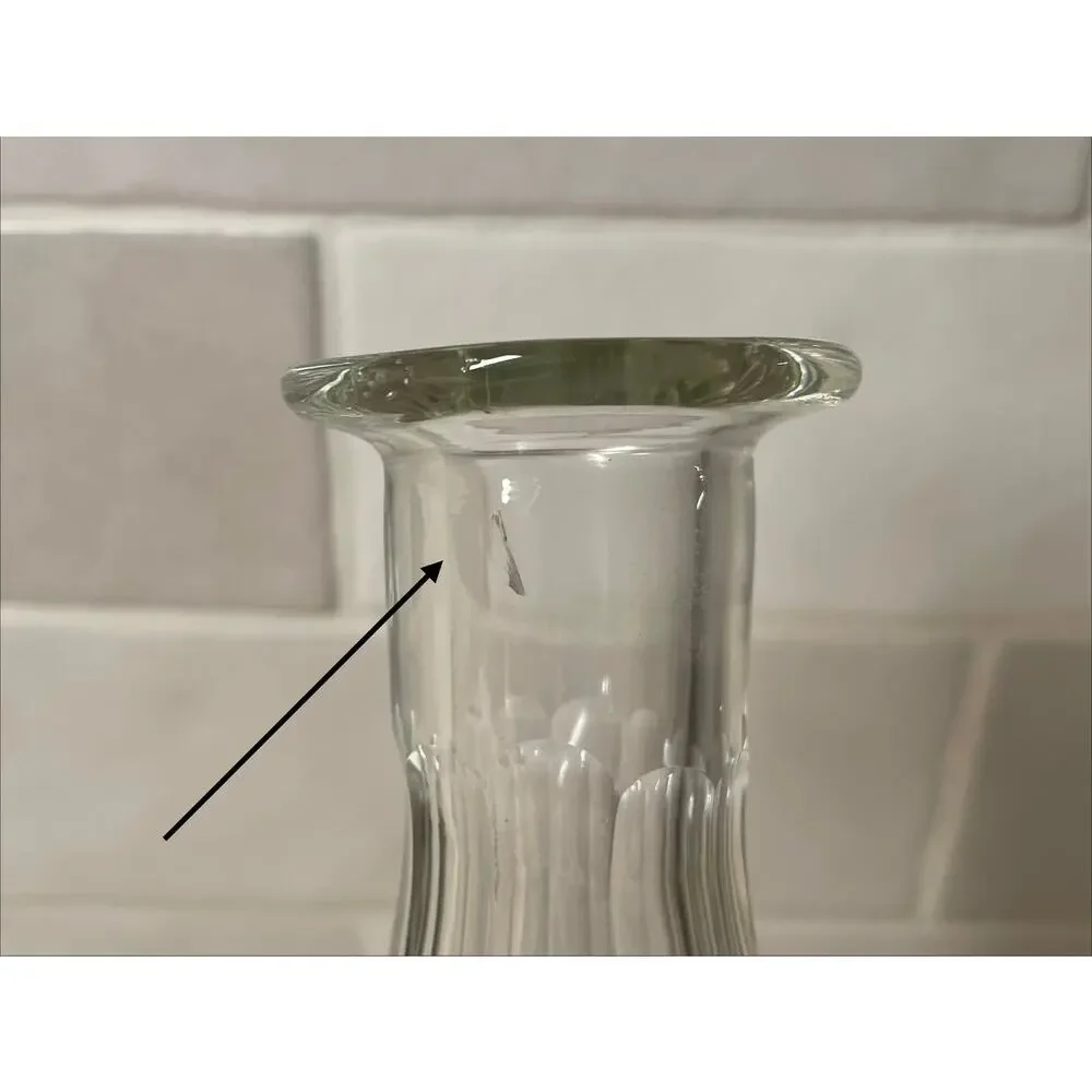 Vintage Clear Glass Vase / Decanter, Art Deco, Regency, Home Bar